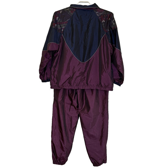 Outbrook Windbreaker Track Suit Womens Sz 1X Maroon Blue Full Zip Pull On Pants - Picture 6 of 12